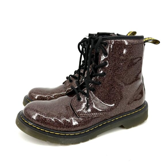 Dr. Martens 1460 Combat Boots Coated Brown Glitter Size 6 Women's - Picture 8 of 9